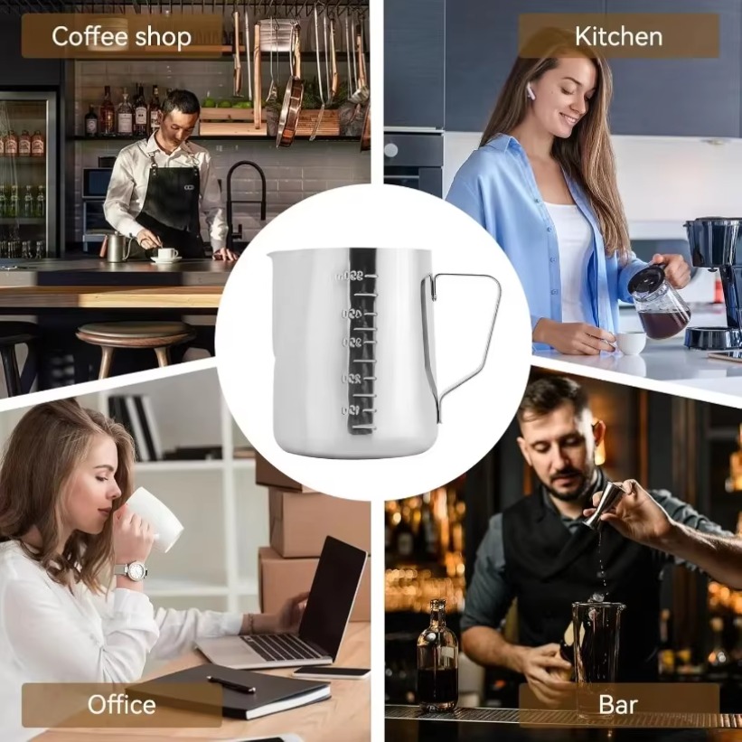 Jarra de acero inoxidable de 3 - Barista Milk Jug reseña y precio