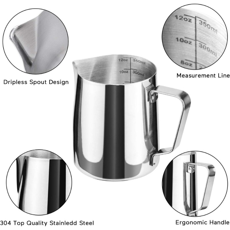 Jarra para espumar leche, jarr - Barista Milk Jug reseña y precio